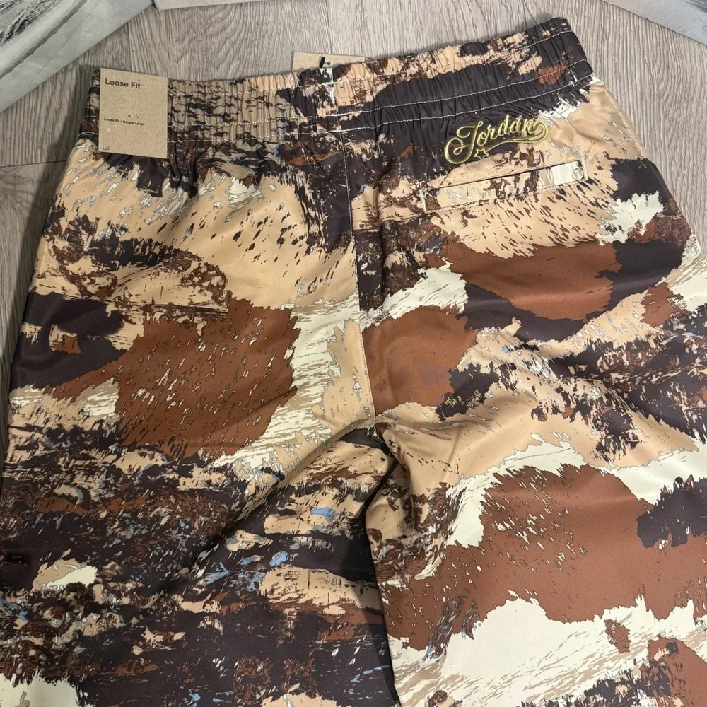 New Jordan Brooklyn Novelty Camo Womens Pants Loose Fit S, M, (Khaki/Brown